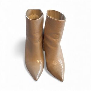 BAMBOO Cream Ankle Booties with Pointed Toe